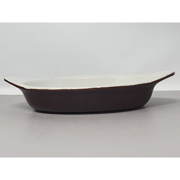 Set Of 3 Hall Model 527‎ Oven-Proof Brown & White Oval Casserole Dishes - Picture 5 of 16